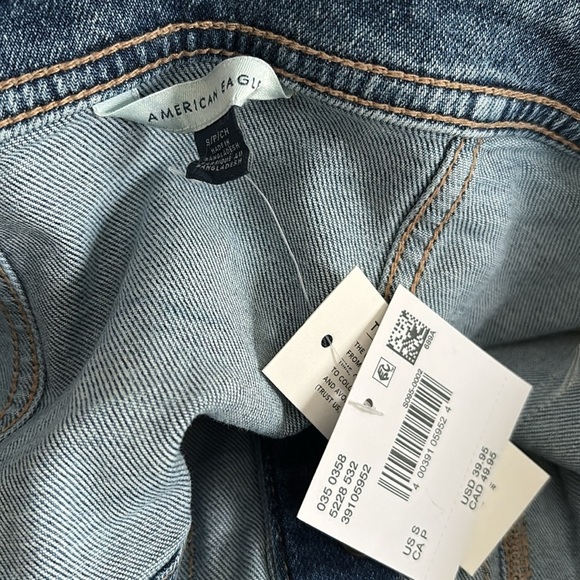 American Eagle denim crop strapless corset tube top bustier size small NEW - Picture 4 of 4